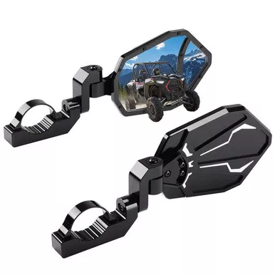 1.6 -2Roll Bar CNC Aluminum UTV Side Mirrors by Kemimoto