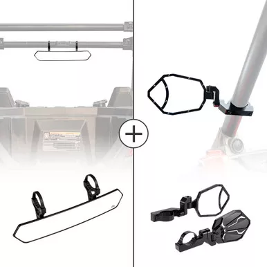 1.65"-2" Rear View Mirror & 1.6-2 Round Tube Side Mirror by Kemimoto