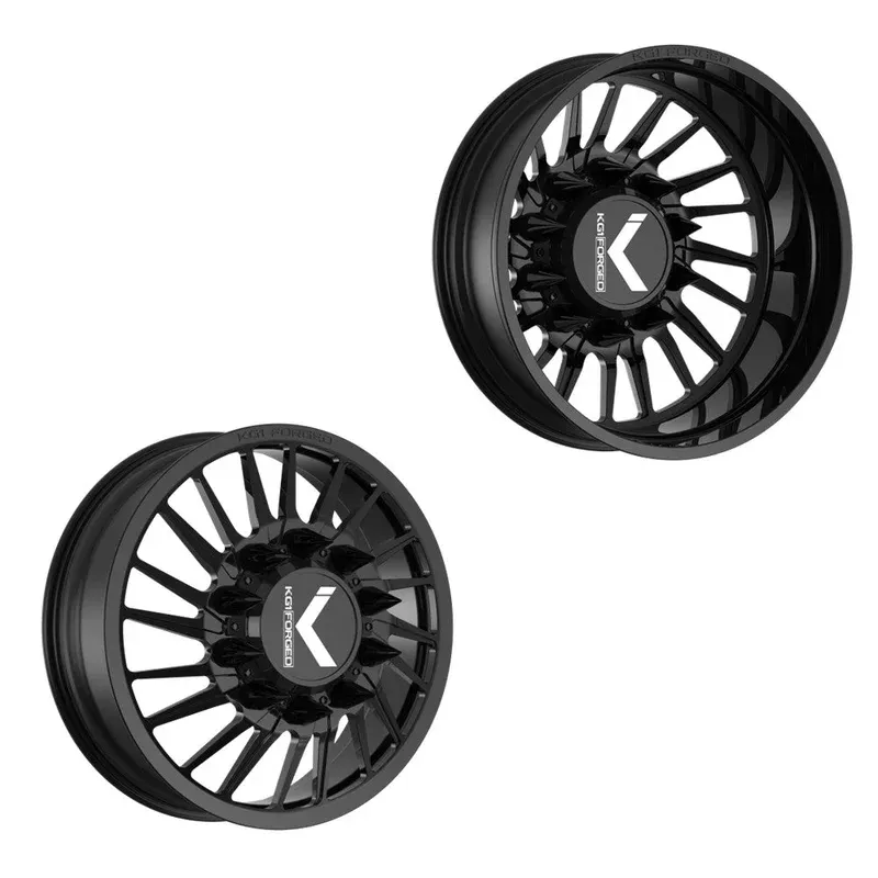 26×8.25 KG1 Forged KD038 Javelin-D Gloss Black 99-04 FORD DIRECTIONAL DUALLY Wheels 8×170 Set of 6 (Lug Nuts/Adapters Included) Fits UP to 13.50 tire