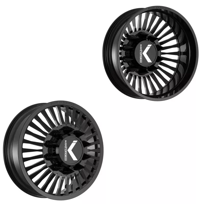 26×8.25 KG1 Forged KD051 Vegas-D Gloss Black FORD F-450/F-550 DODGE 4500/5500 DUALLY Wheels 10×225 Set of 6 (Lug Nuts/Adapters Included) Fits UP to 13.50 tire