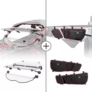 Can-Am Maverick X3 Flip Windshield & Door Bags by Kemimoto