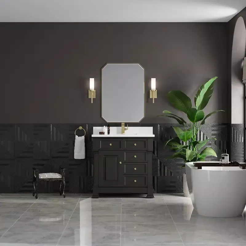James Martin Brookfield 36″ Single Vanity, Black Onyx with 3 CM Countertop